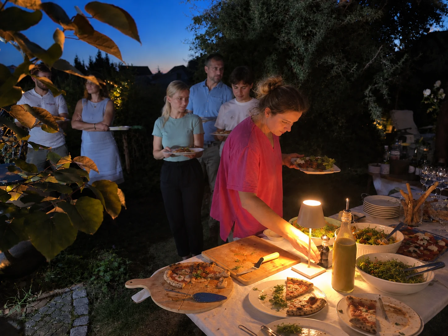 Buffet und Mise en Place beim Pizza-Catering